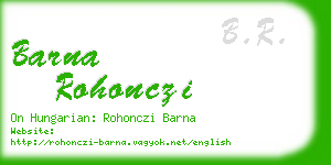 barna rohonczi business card